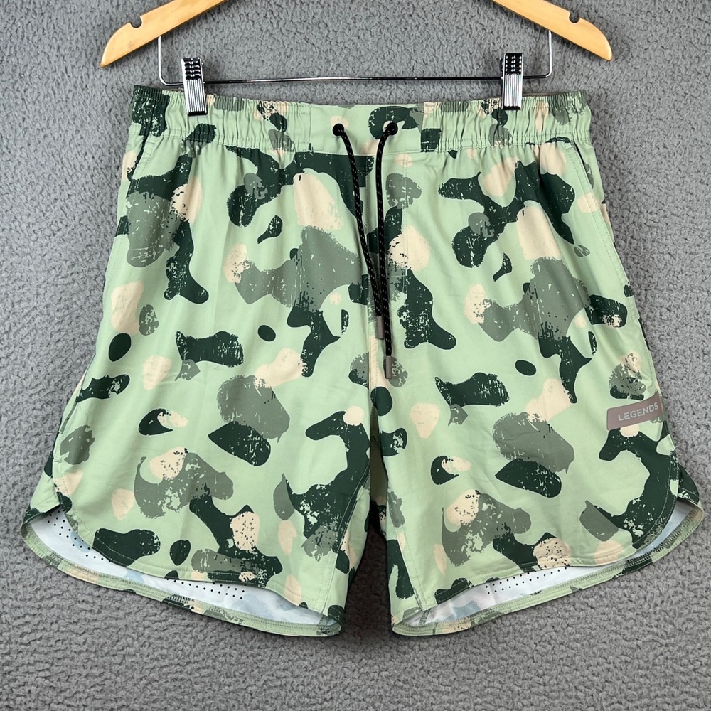 Legends Mens Relay Shorts Green Camo Lined Athletic Training Gym Size XL